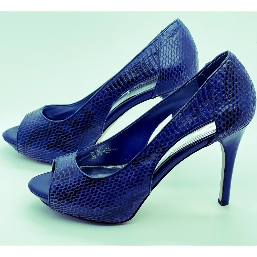 White House | Black Market  Blue "Bluebell" Platform Heels Size 8M - Picture 2 of 8